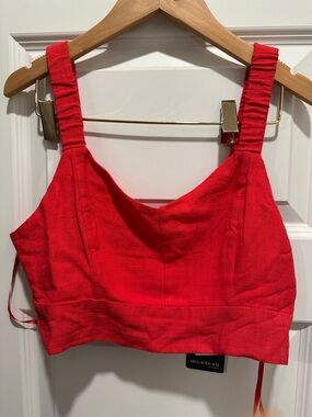 Monteau Red Cropped Tank Top